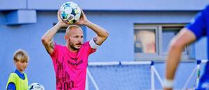 Tomáš Vondrášek, fotbalista v barvách Ústí nad Labem, v akci proti Prostějovu