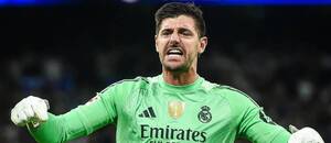 Thibaut Courtois, brankář Realu Madrid, v utkání proti Barceloně Thibaut Courtois, brankář Realu Madrid, v utkání proti Barceloně