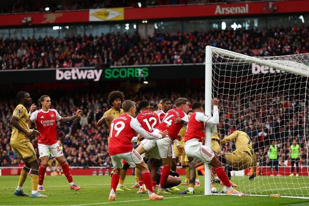 Hráči Arsenalu v utkání proti Crystal Palace