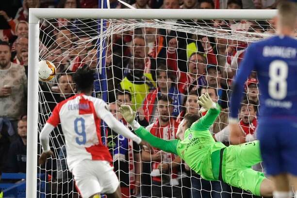 Petr Ševčík střílí legendární branku do sítě Chelsea
