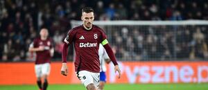 Kapitán Sparty Lukáš Haraslín během duelu s Rakówem