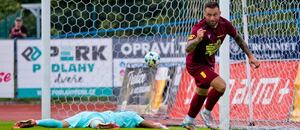 Antonín Fantiš slaví branku do sítě Vlašimi