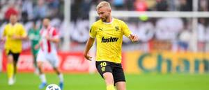 Jakub Selnar ze Zbrojovky Brno v akci proti Viktorii Žižkov