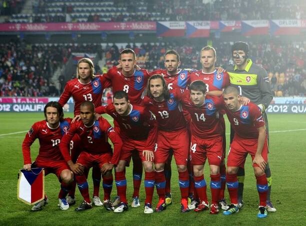 Čeští fotbalisté před úvodním barážovým zápasem s Černou Horou