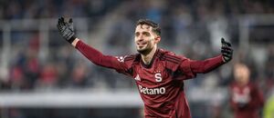 Sparťan Albion Rrahmani slaví gól do sítě Olomouce