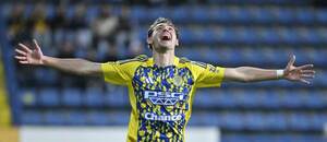 Stanislav Petruta se raduje ze vstřelené branky