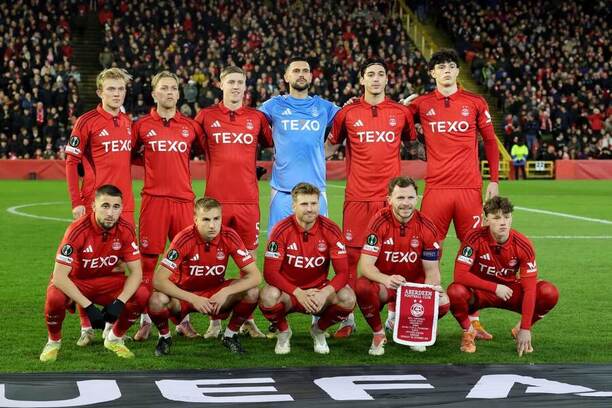 Fotbalisté Abeerdenu před zápasem 5. kola Konferenční ligy proti Štrasburku