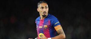 Brazilský útočník Raphinha v utkání proti Osasuně