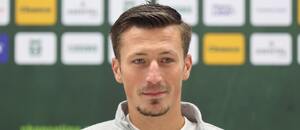 Dávid Krčík na pozápasové tiskové konferenci, 12. Chance Ligy 2025–26