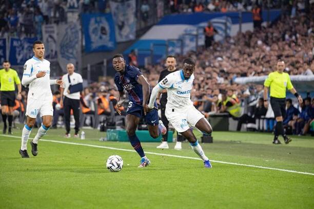 Nuno Mendes a&nbsp;Timothy Weah v&nbsp;posledním vzájemném zápase PSG s&nbsp;Marseille