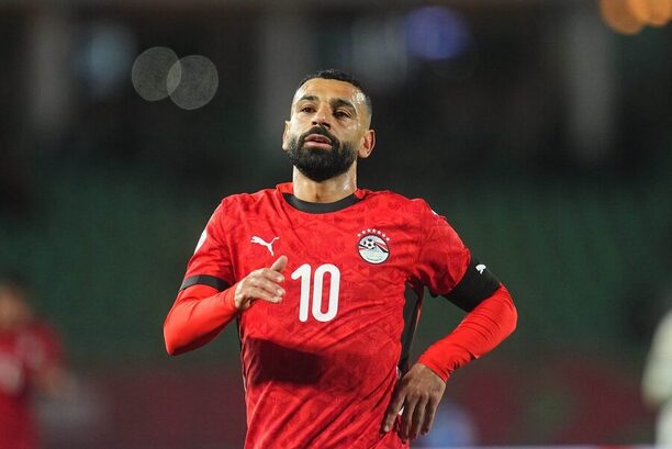 Hvězdný útočník Mohamed Salah v&nbsp;dresu egyptské reprezentace