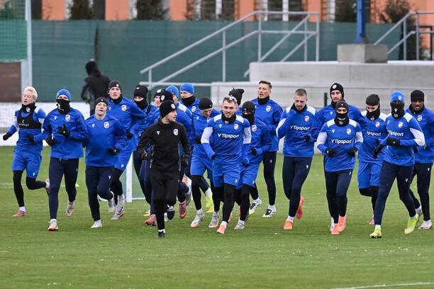 Fotbalisté Plzně během tréninku