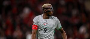 Victor Osimhen během semifinále AFCONu mezi Nigérií a Marokem