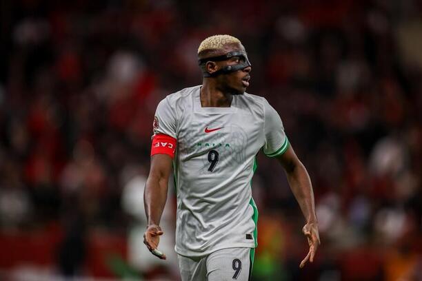 Victor Osimhen během semifinále AFCONu mezi Nigérií a&nbsp;Marokem