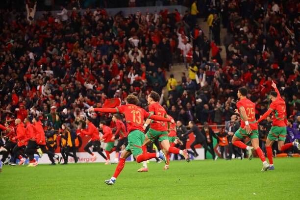 Maročtí fotbalisté se radují z&nbsp;postupu do finále