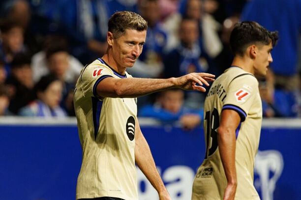 Robert Lewandowski, jeden ze střelců minulého vzájemného utkání Oviedo vs. Barcelona