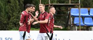 Sparťanská radost po gólu do sítě Legie