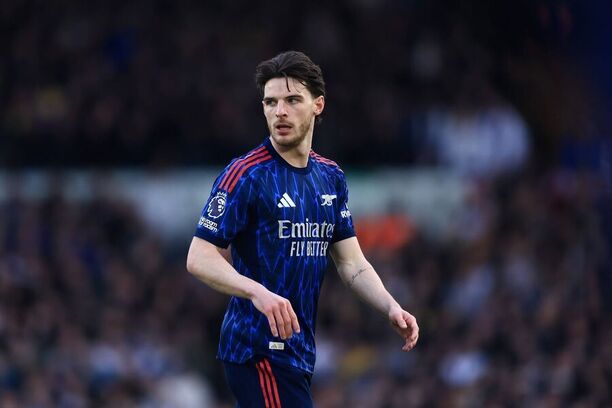 Declan Rice během výhry Arsenalu na hřišti Leedsu