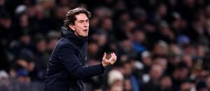 Thomas Frank během svého posledního zápasu na lavičce Tottenhamu