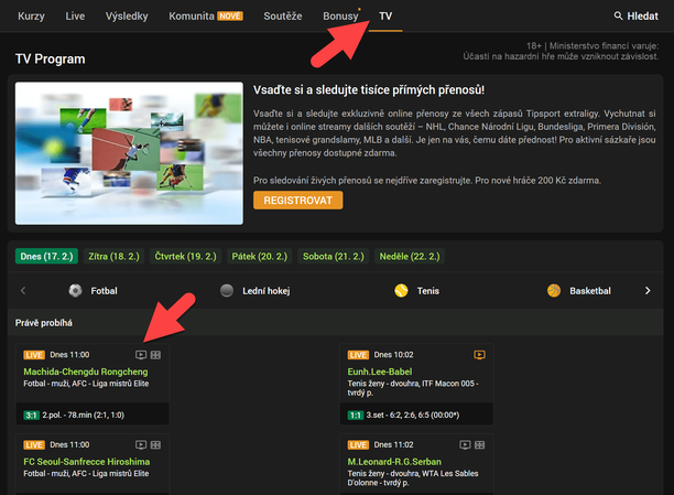 Live stream na Chance TV naleznete v&nbsp;nabídce TV