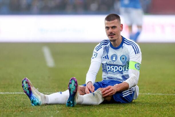 Olomoucký útočník Jan Kliment ve střetnutí proti Baníku Ostrava