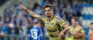 Lukáš Sadílek slaví gól v dresu Górniku Zabrze