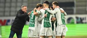 Hráči Jablonce slaví gól do sítě Olomouce