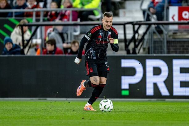 Lukáš Haraslín během prohry Sparty v&nbsp;Alkmaaru