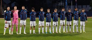 Česká reprezentace do 21 let před zápasem ve Skotsku