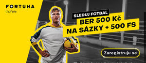 Freebety v hodnotě 500 Kč získáte i u Fortuny