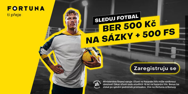 Freebety v&nbsp;hodnotě 500&nbsp;Kč získáte i&nbsp;u Fortuny