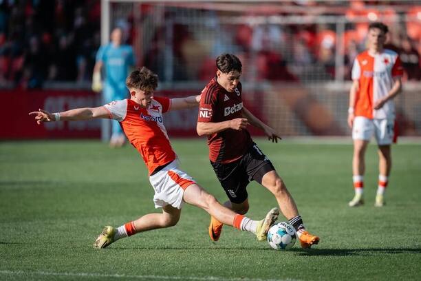 Filip Kaczmarek během derby B-týmů Slavie a&nbsp;Sparty