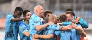 Fotbalisté Ústí se radují z vítězství nad Chrudimí v Chance Národní Lize