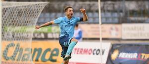 Daniel Richter slaví gól v zápase Ústí nad Labem s Chrudimí