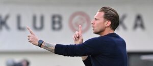 Trenér Liberce Radoslav Kováč během zápasu v Plzni