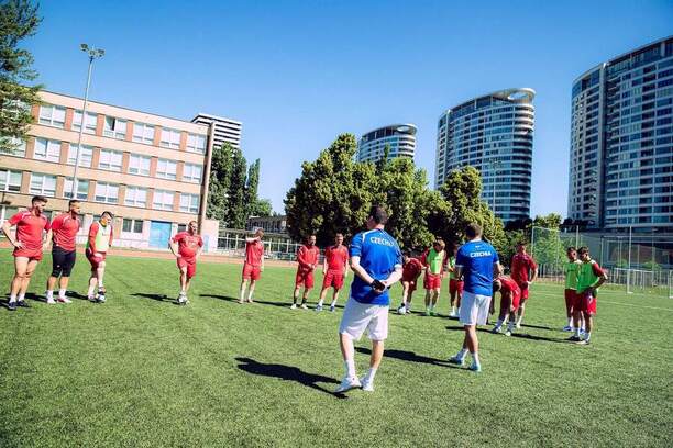 Česká reprezentace v&nbsp;malém fotbale během tréninku na Slovensku