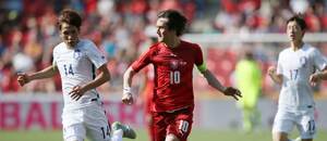 Tomáš Rosický během zápasu Česka s Jižní Koreou