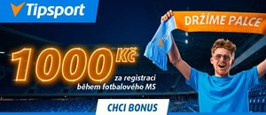 Tipsport nabízí během MS ve fotbale navýšený bonus 1 000 Kč