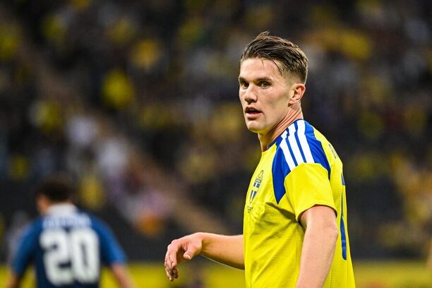 Victor Gyökeres v&nbsp;utkání proti Řecku