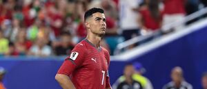 Cristiano Ronaldo během remízy Portugalska s Kolumbií
