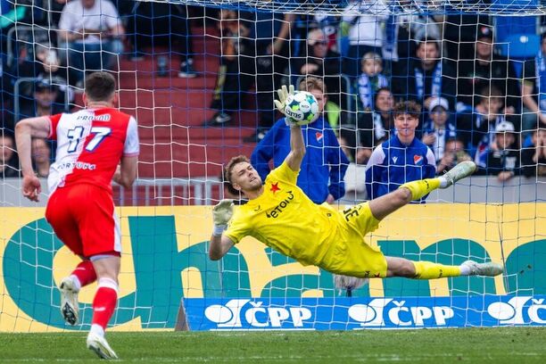 Jakub Markovič chytil v&nbsp;posledním utkání na půdě Baníku penaltu