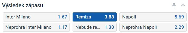 V zápsae mezi Interem a&nbsp;Neapolí sázíme na remízu