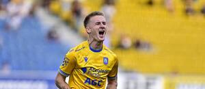 Matěj Radosta se raduje z gólu v zápase Teplic s Jabloncem