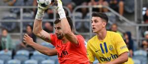 Brankář Jiří Ciupa a záložník Marcel Novák z Opavy