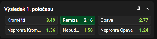 Sázka na remizu po prvním poločase