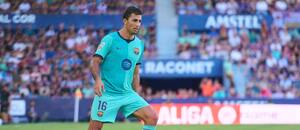 Rodri během výhry Barcelony nad Levante