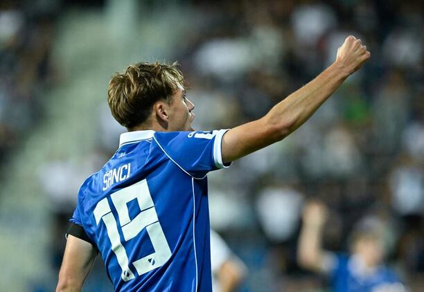 Filip Šancl se raduje z&nbsp;gólu do sítě Slovácka