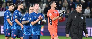 Slovenští fotbalisté se radují z těsné výhry nad Kazachstánem