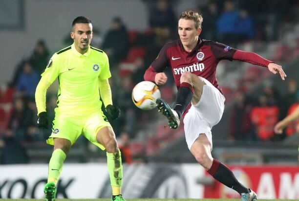 Bořek Dočkal během zápasu Sparty s&nbsp;Asterasem Tripolis