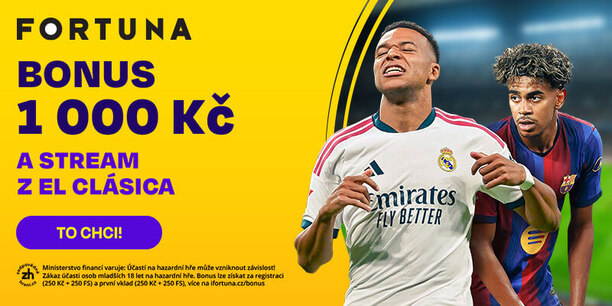 Získej bonus 1000&nbsp;korun u&nbsp;Fortuny